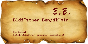 Blüttner Benjámin névjegykártya